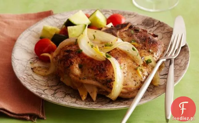 Kotlety wieprzowe Nadziewane jabłkiem i cebulą w sosie pomarańczowo-ananasowym
