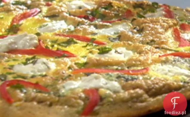 Pieczona czerwona papryka i świeże zioła Frittata