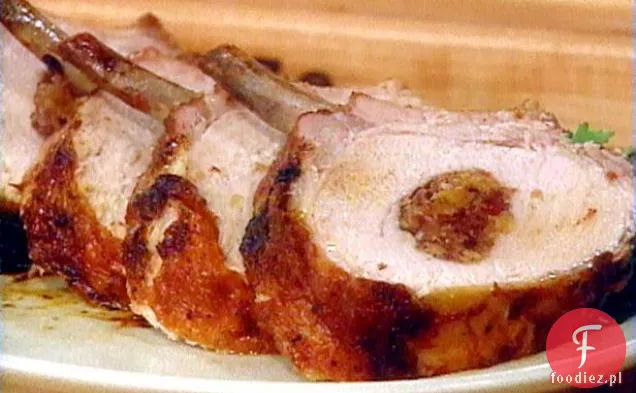 Żeberka wieprzowe pieczone z farszem żurawinowo-morelowym