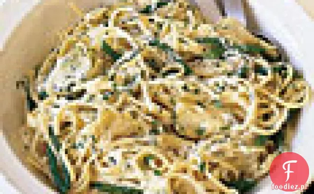 Linguine Avgolemono z karczochami i fasolką szparagową