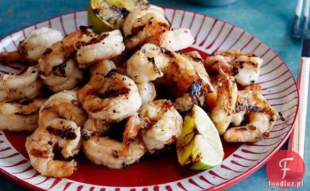 Krewetki z grilla w stylu Scampi z sosem sojowym, świeżym imbirem i czosnkiem