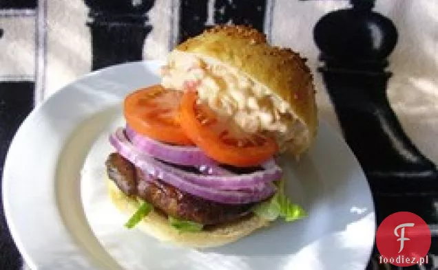 Portabella burgery grzybowe z majonezem z czerwonej papryki
