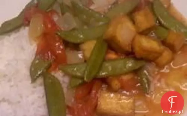 Duszona fasolka szparagowa ze smażonym Tofu