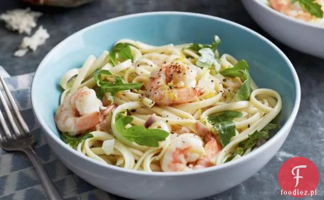 Linguine z krewetkami i olejkiem cytrynowym