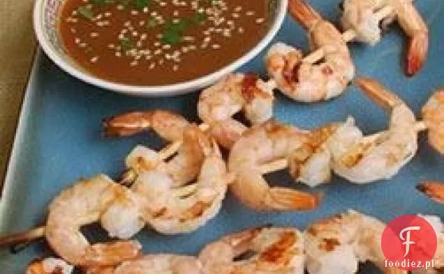 Szaszłyki z krewetek Sake z sosem cytrusowo-Sake