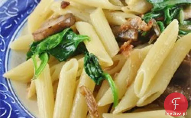 Święty wędzony boczek i pieczarki Penne