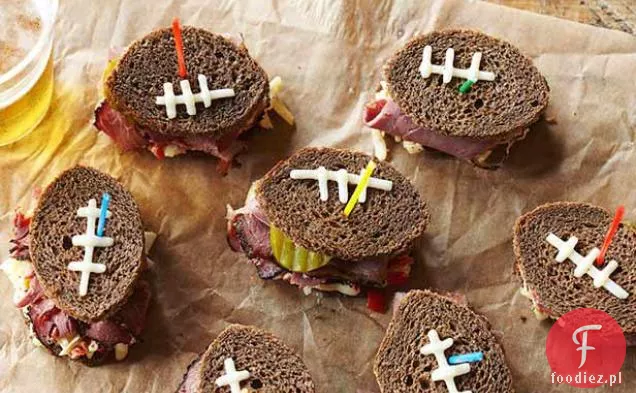 Pastrami Football Finger Sandwiches