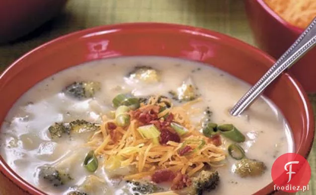 Zupa z pieczonych ziemniaków i brokułów