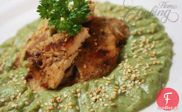 Puree Z Brokułów Z Sezamem I Kurczakiem