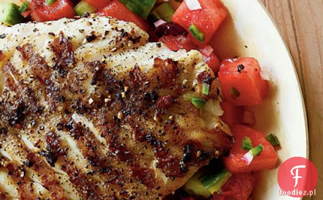 Grillowany Grouper z arbuzową salsą