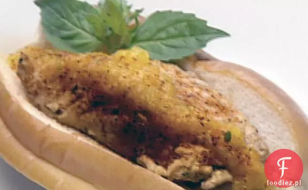 Lemon Pepper schabowe kanapki z brzoskwinią Aioli