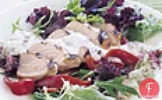 Kurczak w sosie Estragonowo-kaparowym z mieszaną zielenią