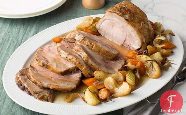 Schab pieczony z jabłkami