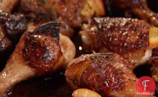 Kurczak pieczony na patelni z pomarańczami i rozmarynem