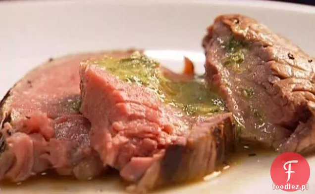 Grillowana Jamajska wieprzowina bez kości z pieczonym bananem Mango Salsa