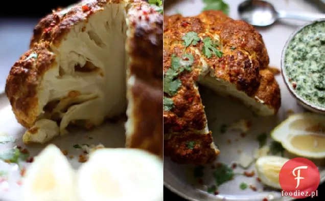 Cały Pieczony Kalafior Tandoori Z Miętą Chutney