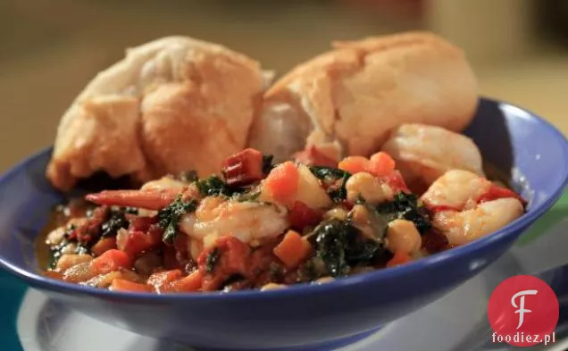 Portugalskie krewetki rybackie i Chorizo