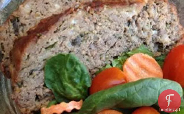 Niebiański klopsik z serem pleśniowym, pieczarkami i szpinakiem