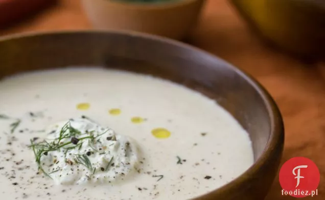 Zupa Z Pieczonego Kalafiora Z Koprem Bita Śmietana