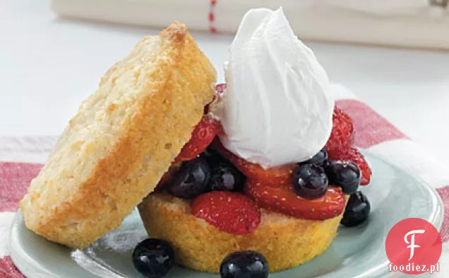 Biszkopty waniliowe ze świeżym nadzieniem jagodowym