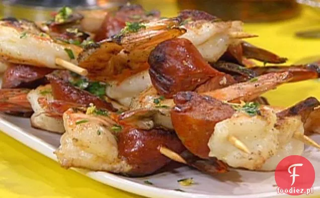 Grillowane krewetki i szaszłyki Chorizo z Piquillo Gazpacho