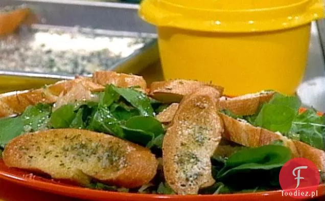 Sałatka z rukoli z szalotką Vinaigrette i Crostini