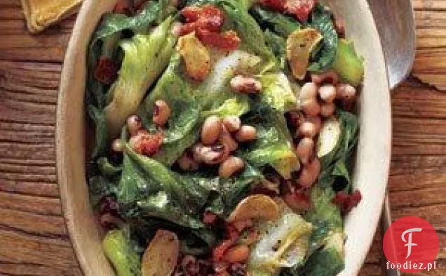Black-Eyed Peas with Bacon And Escarole Recipe