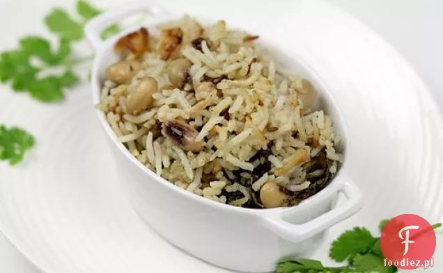 Indian Style Black Eyed Pea Rice (Pulao Recipe)