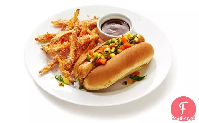 Grillowany Kurczak Z Frytkami Ze Słodkich Ziemniaków