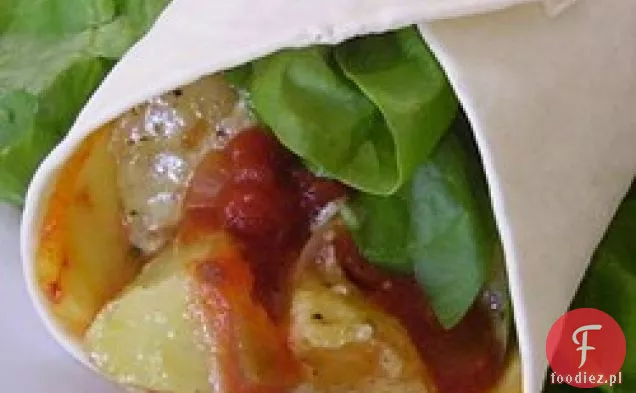 Curry Chipotle ziemniaki, szpinak i ser okłady