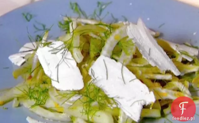 Ogolona Sałatka z kopru włoskiego i zielonego jabłka z sosem pomarańczowym i Salatą Ricotta