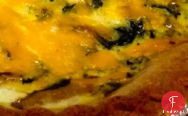 Quiche ze szpinakiem i grzybami z grzybami Shiitake