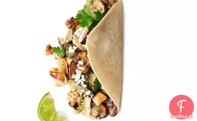 Poblano, pieczarki i ziemniaki Tacos