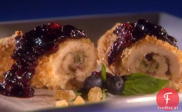 Kurczak Cordon Bleu Roll-up z Ginger ' n ' Spice Blueberry Chutney