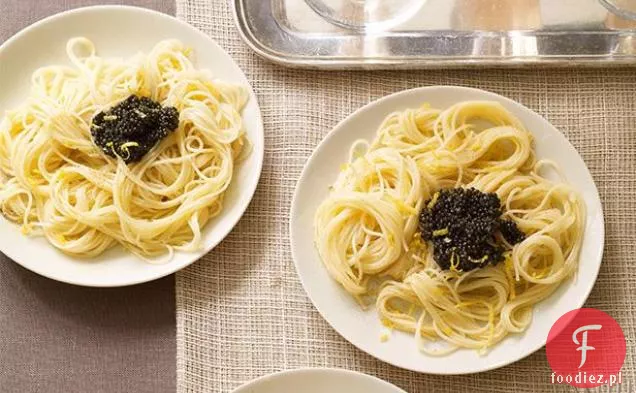 Cytrynowe Capellini z kawiorem