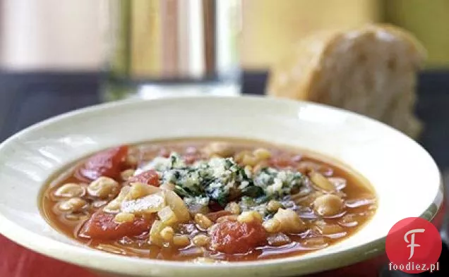 Zupa Grano i ciecierzyca z polewą Parmezanowo-ziołową