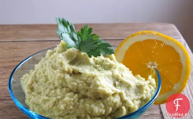 Garbanzo Zielony Hummus Czosnkowy Z Konserwowaną Cytryną I Sezamem