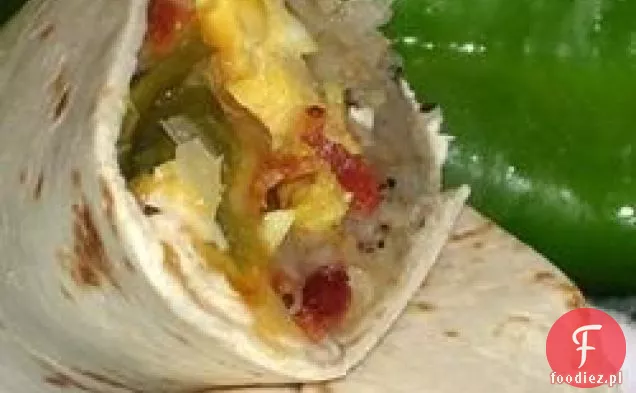 New Mexico Green Chile Śniadanie Burritos