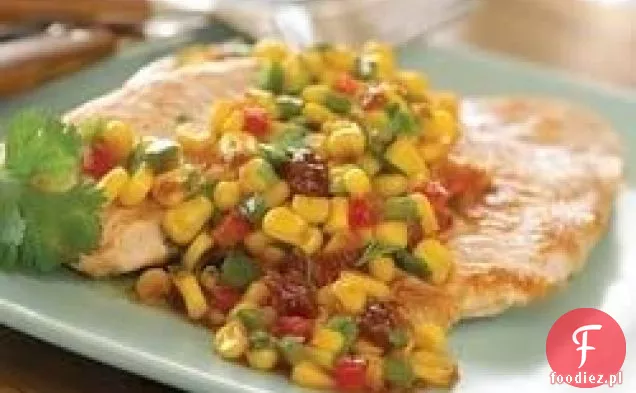 Pieczone kotlety z indyka z czerwonym Chili i truskawkami