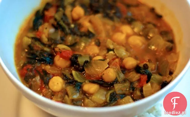 Kolacja: szpinak i Curry z ciecierzycy