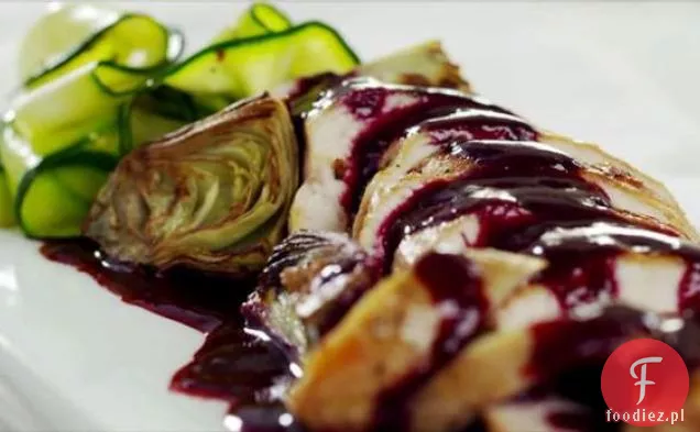 Kurczak i kiełbasa z redukcją jeżyn