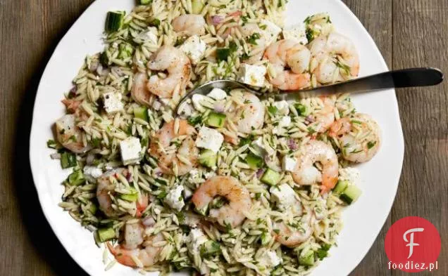 Pieczone krewetki i Orzo