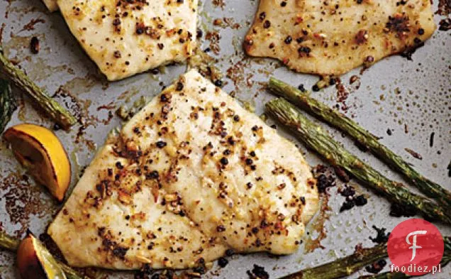 Pieczona flądra ze świeżym pieprzem cytrynowym