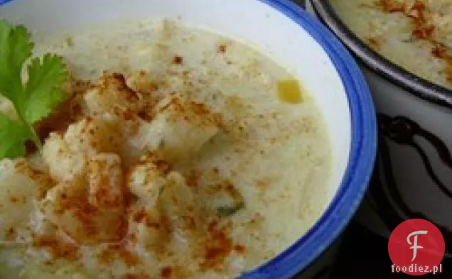 Zupa z pieczonego kalafiora i pora