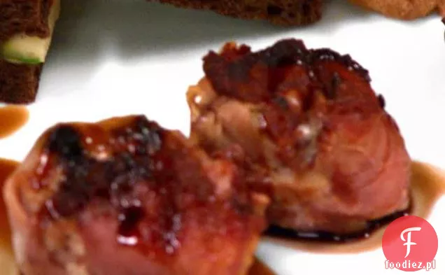 Grillowane Prosciutto owinięte figi Nadziewane gorgonzolą Dolce