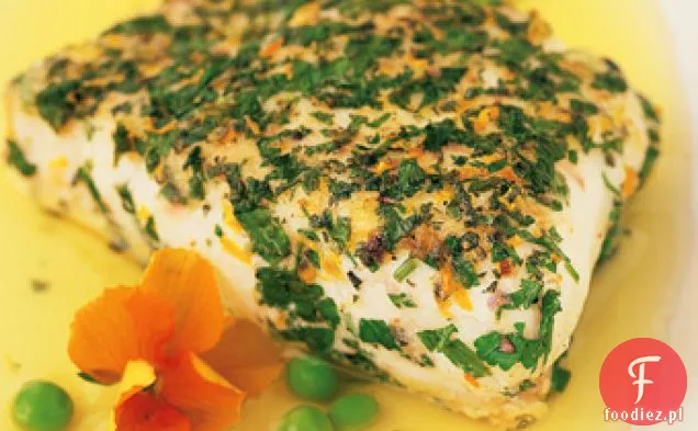 Halibut Z Ziołami I Kwiatami