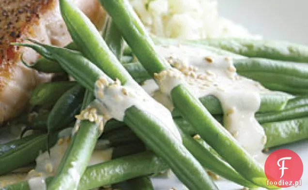 Fasolka Szparagowa Na Parze Z Sosem Cytrynowym Tahini