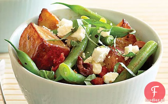 Sałatka z pieczonych ziemniaków i zielonej fasoli