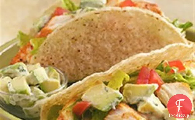 Grillowane Tacos rybne z kremową polewą z awokado