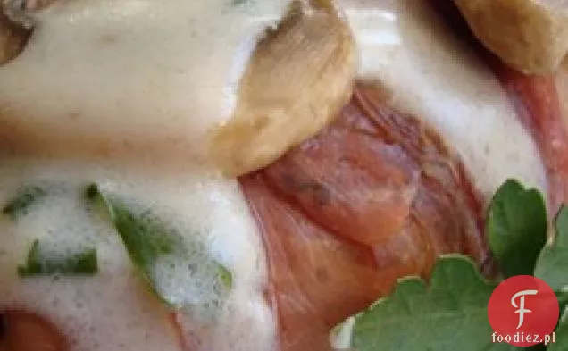 Kurczak z pieczarkami, Prosciutto i sosem śmietanowym